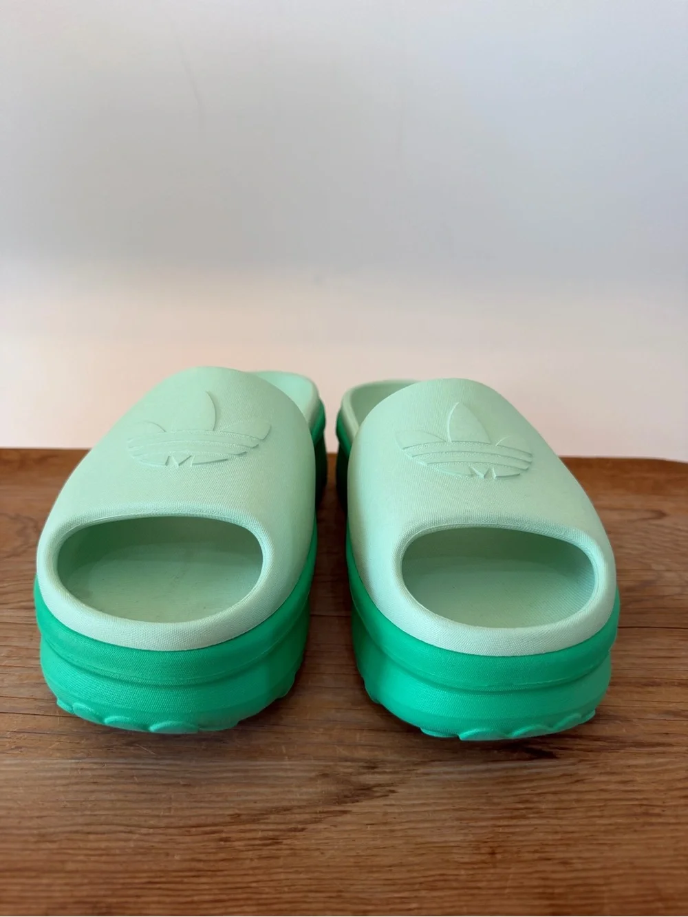 Adidas Adifoam Stan Smith Slides Energy Green Chunky Sandals Platform Women’s 8 - Picture 4 of 8